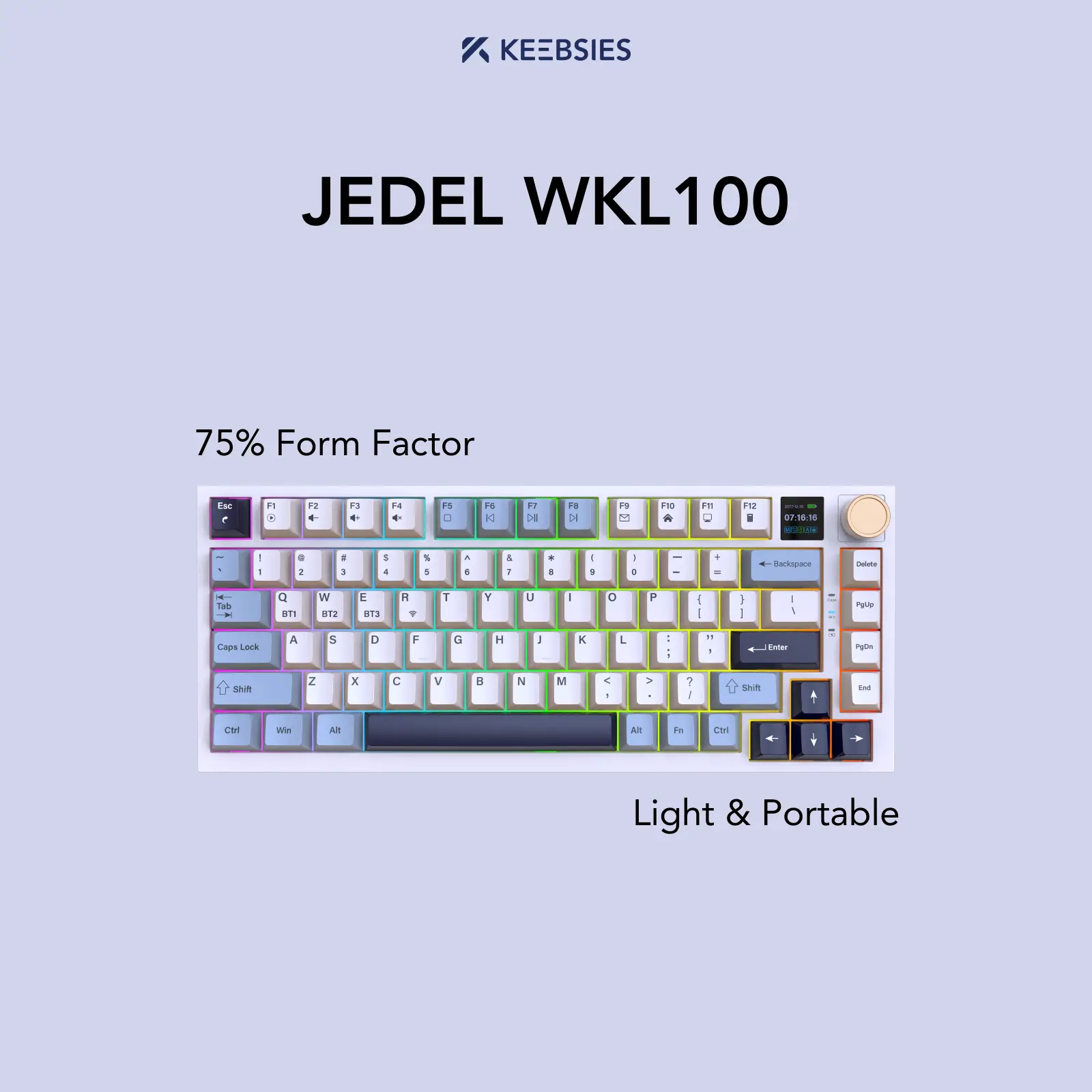 75% compact tkl wkl100 jedel mechanical keyboard