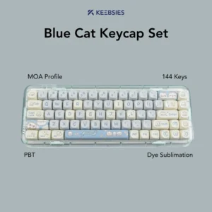Blue Cat Keycap Set
