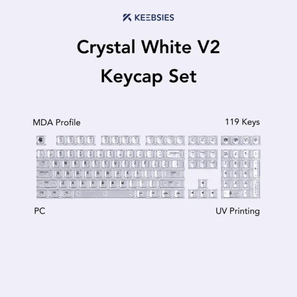 Crystal White V2 Keycap Set