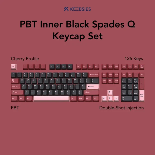 PBT Inner Black Spades Q Keycap Set