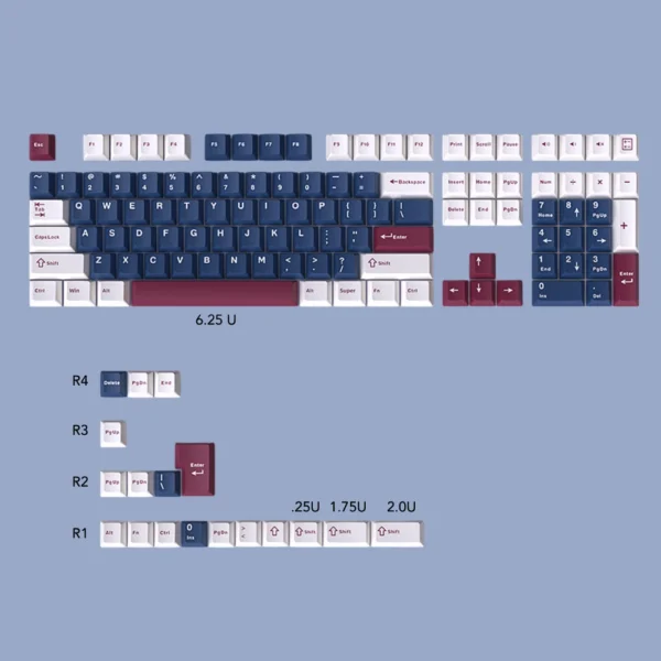 PBT Inner Blue - Rose Mech Keycap Set - Image 2