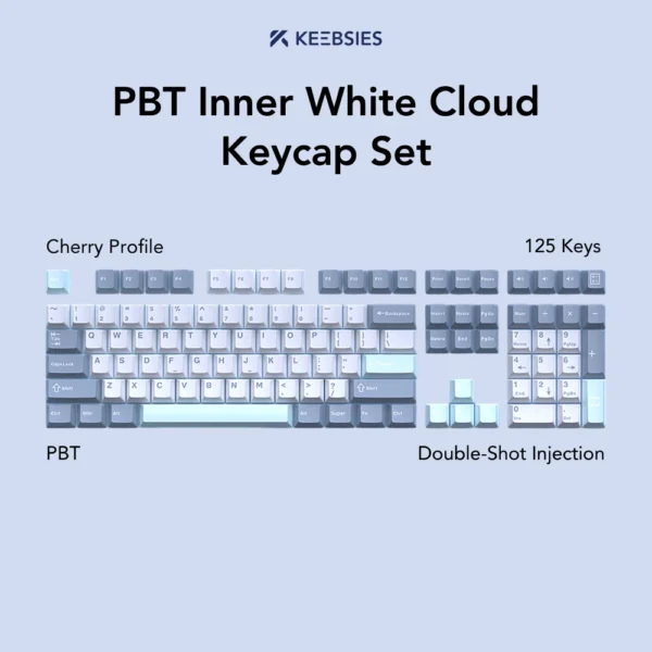 PBT Inner White Cloud Keycap Set