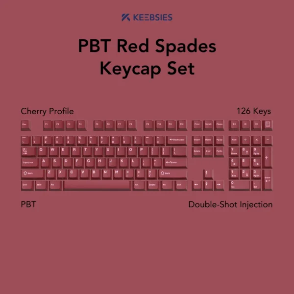 PBT Red Spades Keycap Set