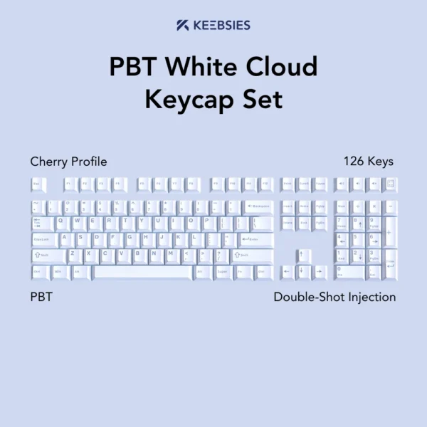PBT White Cloud Keycap Set