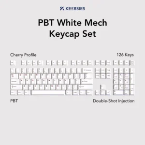 PBT White Mech Keycap Set