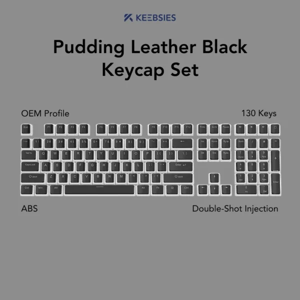 Pudding Leather Black Keycap Set