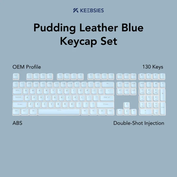 Pudding Leather Blue Keycap Set