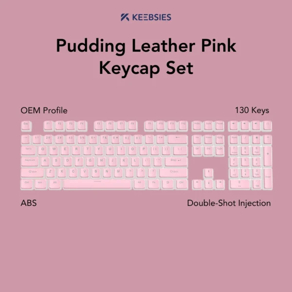 Pudding Leather Pink Keycap Set