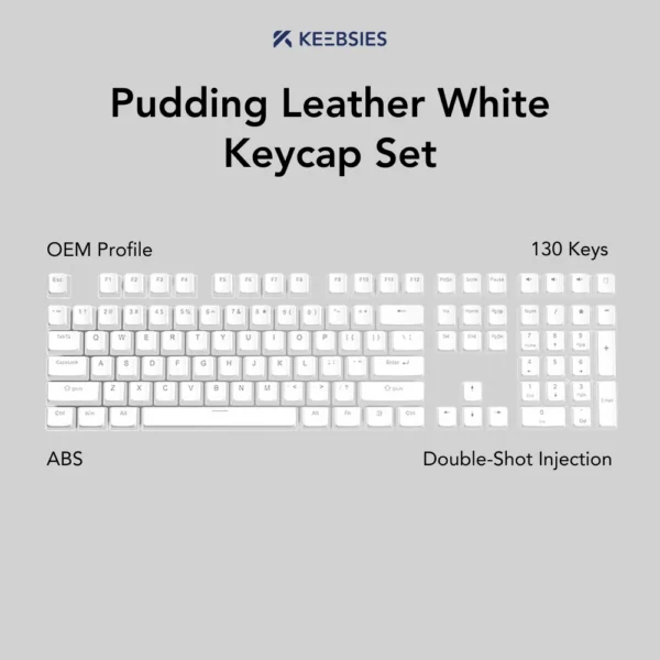 Pudding Leather White Keycap Set