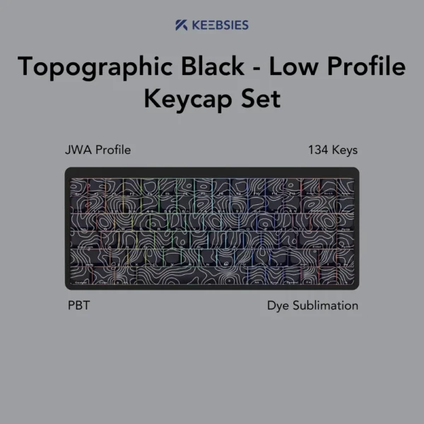 Topographic Black - Low Profile Keycap Set