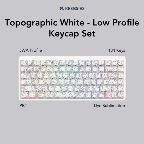Topographic White - Low Profile Keycap Set