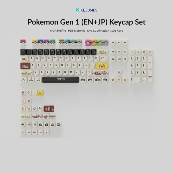 Pokemon Gen 1 (EN+JP) Keycap Set