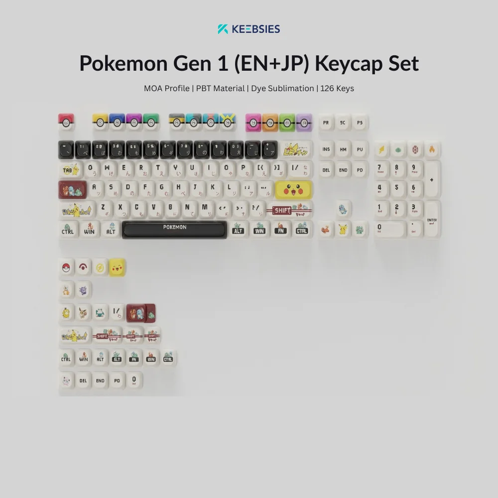 Pokemon Gen 1 (EN+JP) Keycap Set